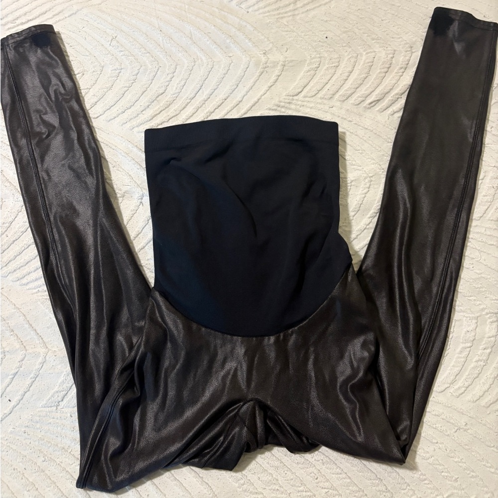 Spanx faux leather maternity leggings